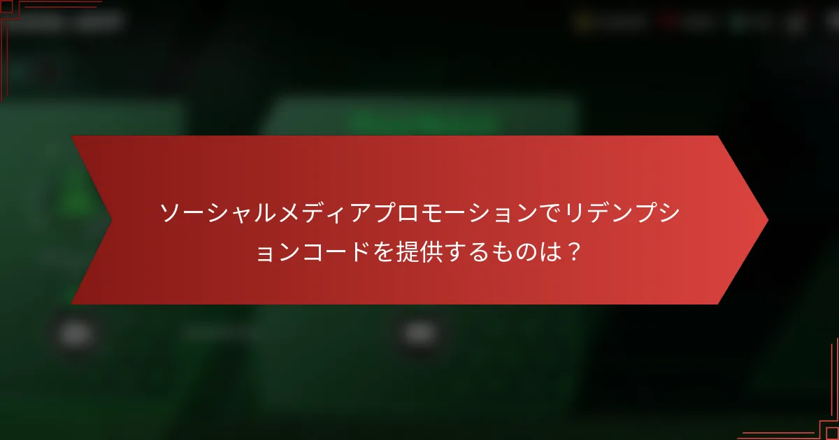 ソーシャルメディアプロモーションでリデンプションコードを提供するものは?